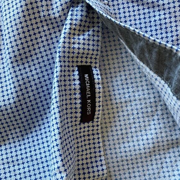 Michael Kors Blue White Button Down Shirt M - Picture 6 of 9